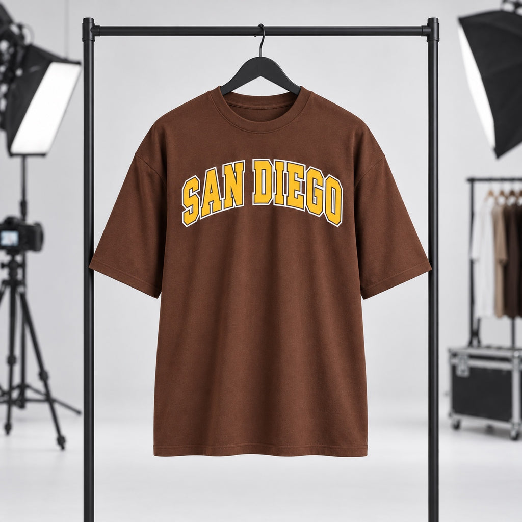 San Diego Varsity Oversized T-Shirt – Chocolate Brown