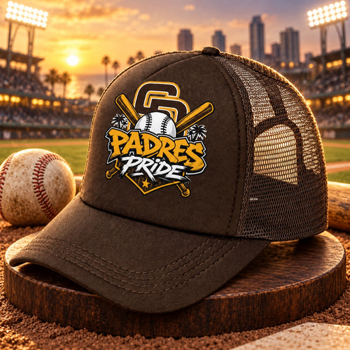 Padres Pride Brown Trucker Hat