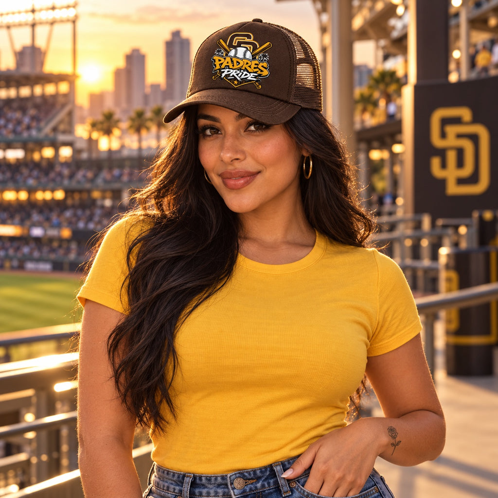 Padres Pride Brown Trucker Hat