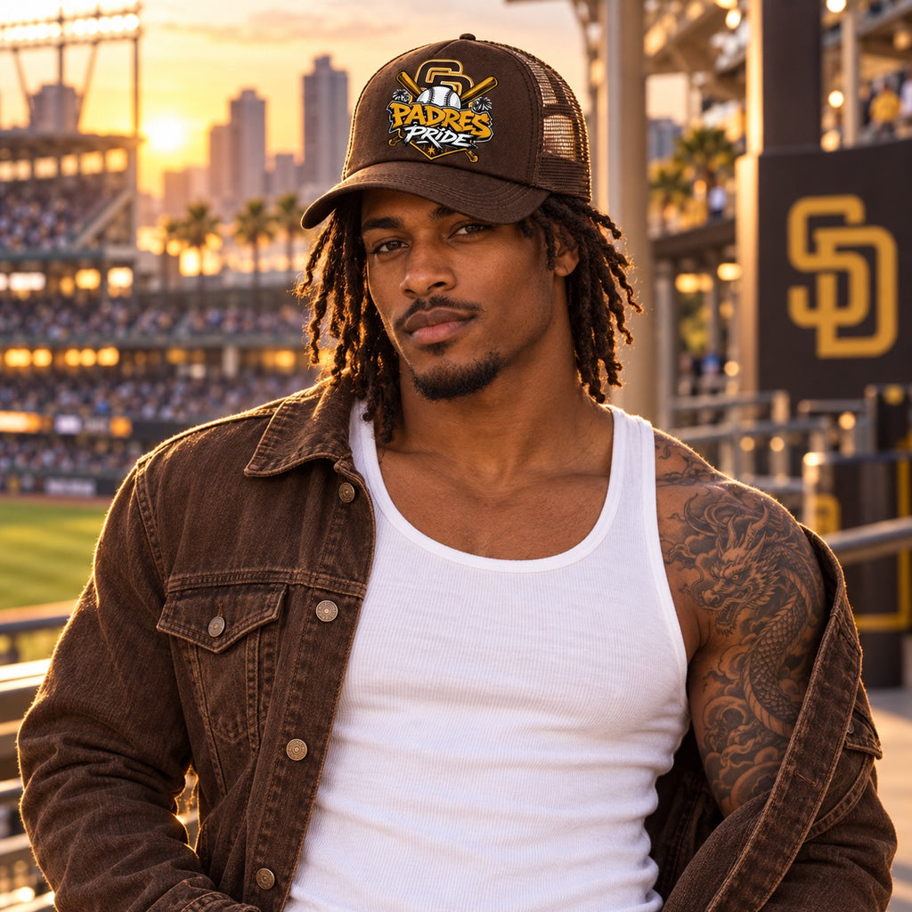 Padres Pride Brown Trucker Hat